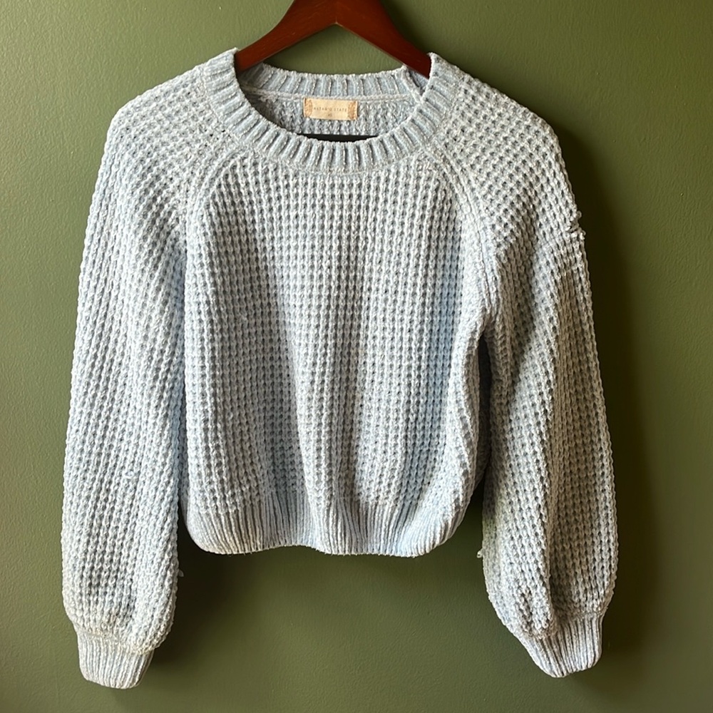 Altar’d State Youth XS 100% Polyester Knot Sweater Light Blue Pullover